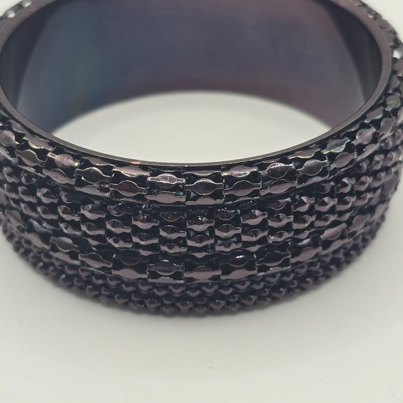 Wide Bangle Bracelet Purple Statement‎ Chunky Whimsigoth Edgy Witchy - Picture 2 of 9